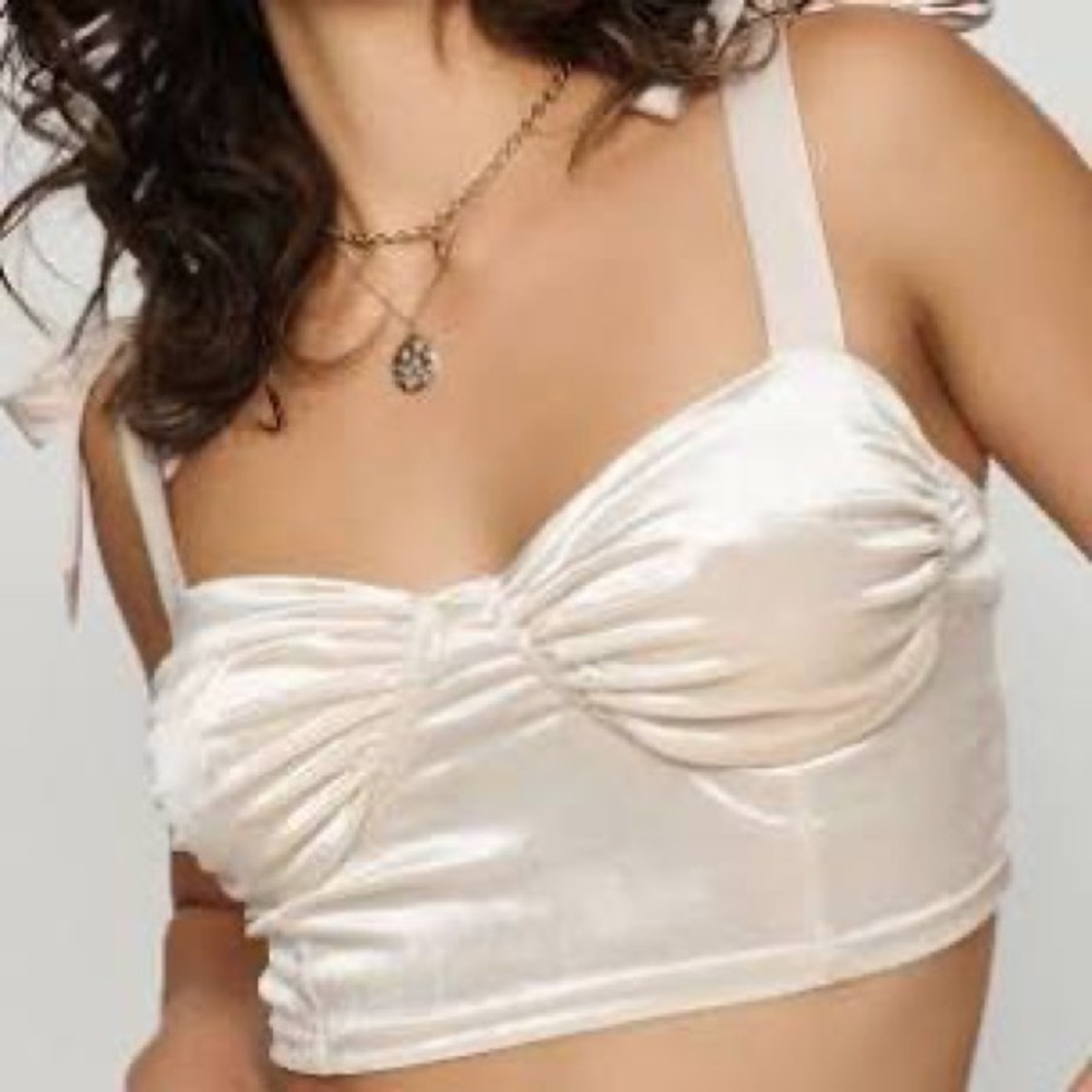 new garage velvet bustier top